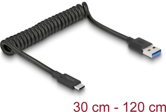 Picture of Delock USB 3.1 Gen 2 Coiled Cable Type-A male to Type-C™ male