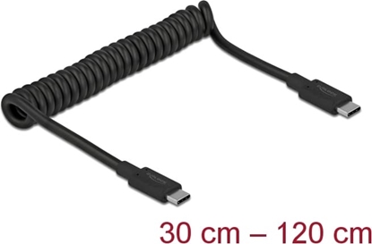 Picture of Delock USB 3.1 Gen 2 Coiled Cable Type-C male to Type-C™ male PD 3 A E-Marker