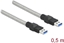 Attēls no Delock USB 3.2 Gen 1 Cable Type-A male to Type-A male with metal jacket 0.5 m