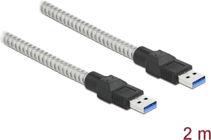 Attēls no Delock USB 3.2 Gen 1 Cable Type-A male to Type-A male with metal jacket 2 m