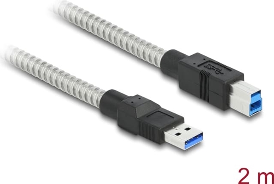 Picture of Delock USB 3.2 Gen 1 Cable Type-A male to Type-B male with metal jacket 2 m