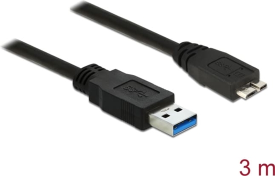 Picture of Delock USB 5 Gbps Cable Type-A male to Type Micro-B male 3 m black