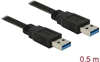 Picture of Delock USB 5 Gbps Cable Type-A male to Type-A male 0.5 m black