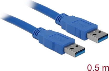 Attēls no Delock USB 5 Gbps Cable Type-A male to Type-A male 0.5 m blue