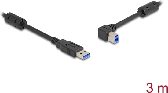 Picture of Delock USB 5 Gbps Cable Type-A male to Type-B male 90° left angled 3 m