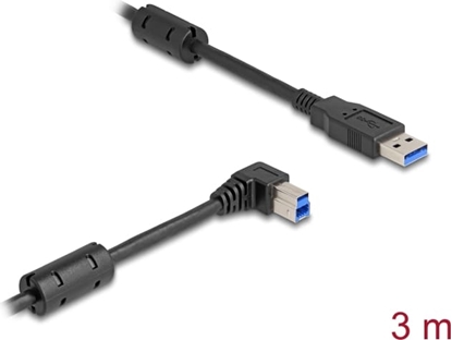 Picture of Delock USB 5 Gbps Cable Type-A male to Type-B male 90° right angled 3 m
