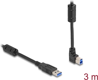 Picture of Delock USB 5 Gbps Cable Type-A male to Type-B male 90° upwards angled 3 m