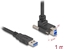 Attēls no Delock USB 5 Gbps Cable USB Type-A male straight to USB Type-B male with screw distance 22 mm 90° upwards angled 1 m black