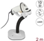 Picture of Delock USB Barcode Scanner 1D with connection cable and stand - Laser - light grey
