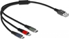Picture of Delock USB Charging Cable 3 in 1 Type-A to Lightning™ / Micro USB / USB Type-C™ 30 cm 3-coloured