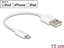 Изображение Delock USB data and power cable for iPhone™, iPad™, iPod™ white 15 cm