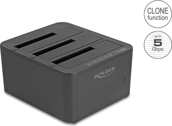 Изображение Delock USB Docking Station for 3 x SATA HDD / SSD with 1:2 Clone Function