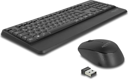 Attēls no Delock USB Keyboard and Mouse Set 2.4 GHz wireless black (Wrist Rest)