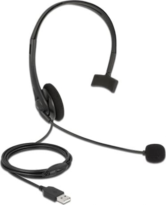 Picture of Delock USB Mono Headset with Volume Control for PC and Laptop - Ultra Lightweight