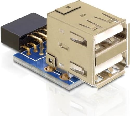 Picture of Delock USB pin header female > 2 x USB 2.0 female - up