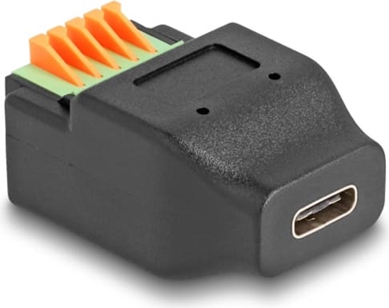 Picture of Delock USB Type-C™ 2.0 female to Terminal Block Adapter with push-button