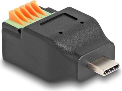 Attēls no Delock USB Type-C™ 2.0 male to Terminal Block Adapter with push-button