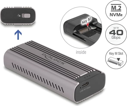 Attēls no Delock USB Type-C™ 40 Gbps Enclosure for 1 x M.2 NVMe PCIe SSD