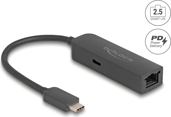 Изображение Delock USB Type-C™ Adapter to 2.5 Gigabit LAN with Power Delivery 100 watt