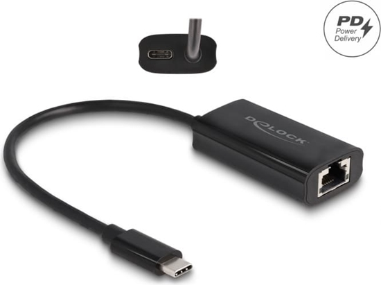 Picture of Delock USB Type-C™ Adapter to Gigabit LAN with Power Delivery 100 watt