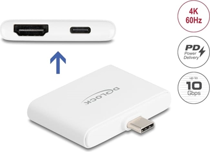 Picture of Delock USB Type-C™ Adapter to HDMI 4K 60 Hz and USB Type-C™ Data + PD 94 W