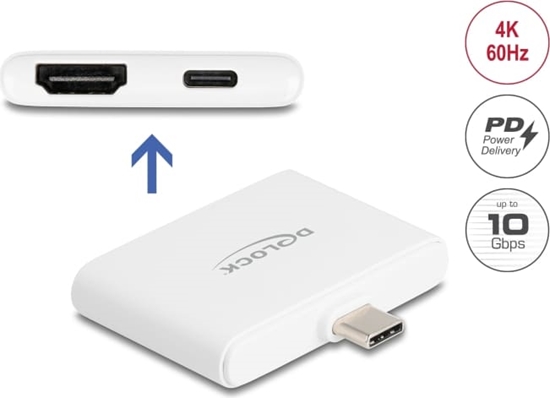 Picture of Delock USB Type-C™ Adapter to HDMI 4K 60 Hz and USB Type-C™ Data + PD 94 W