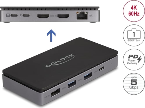 Picture of Delock USB Type-C™ Docking Station 4K - Dual HDMI MST / USB / Gigabit LAN / PD 3.0 85 W