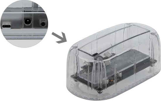 Picture of Delock USB Type-C™ Docking Station for 1 x SATA HDD / SSD transparent