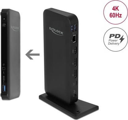 Picture of Delock USB Type-C™ DP 1.4 Docking Station 4K - HDMI / DP 1.4 / USB 3.2 / LAN / PD 3.0