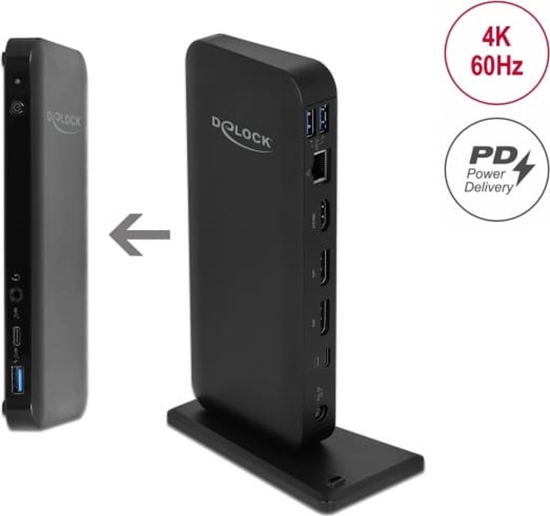 Picture of Delock USB Type-C™ DP 1.4 Docking Station 4K - HDMI / DP 1.4 / USB 3.2 / LAN / PD 3.0