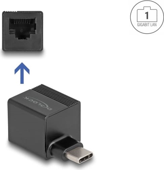 Picture of Delock USB Type-C™ Network Adapter Gigabit LAN 1 x RJ45 slim ASIX