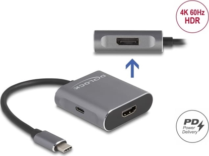 Изображение Delock USB Type-C™ Splitter (DP Alt Mode) to 1 x HDMI + 1 x DisplayPort MST with USB Type-C™ PD