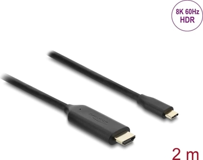Изображение Delock USB Type-C™ to HDMI Cable (DP Alt Mode) 8K 60 Hz with HDR function 2 m black