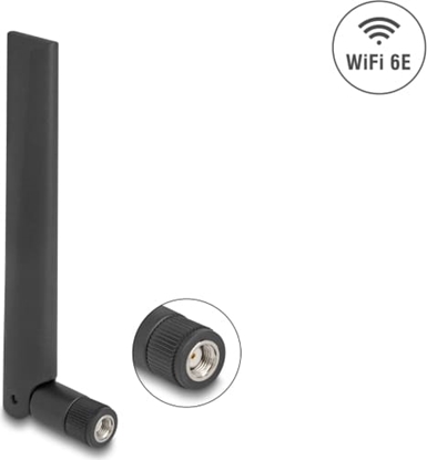 Изображение Delock WiFi 6E Antenna RP-SMA plug 3 dBi omnidirectional with tilt joint black