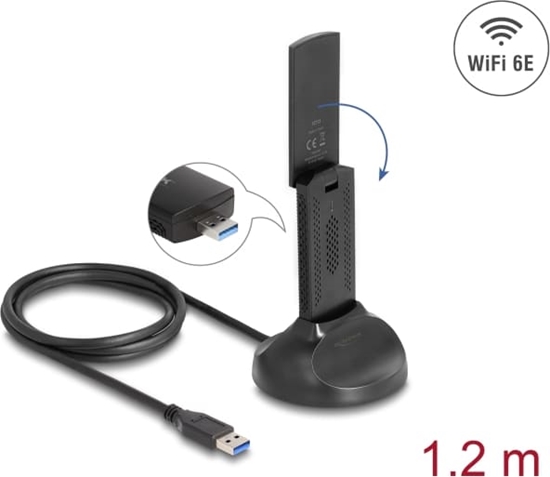 Изображение Delock Wi-Fi 6E Dual Band WLAN USB Adapter AX3000 (2 x 1201 + 574 Mbps)