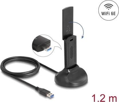 Изображение Delock Wi-Fi 6E Dual Band WLAN USB Adapter AX5400 (2 x 2402 + 574 Mbps)