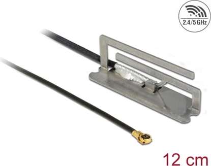 Изображение Delock WLAN 802.11 ac/ax/a/h/b/g/n Antenna I-PEX Inc., MHF® 4L plug 1.6 dBi 1.13 12 cm PIFA internal