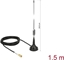 Attēls no Delock WLAN 802.11 b/g/n Antenna SMB plug 2 dBi fixed omnidirectional with magnetic base and connection cable RG-174 1.5 m outdoor black