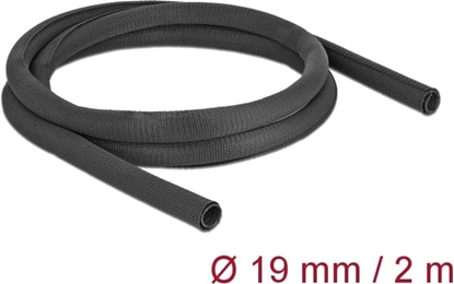 Изображение Delock Woven Sleeve self-closing heat-resistant 2 m x 19 mm black
