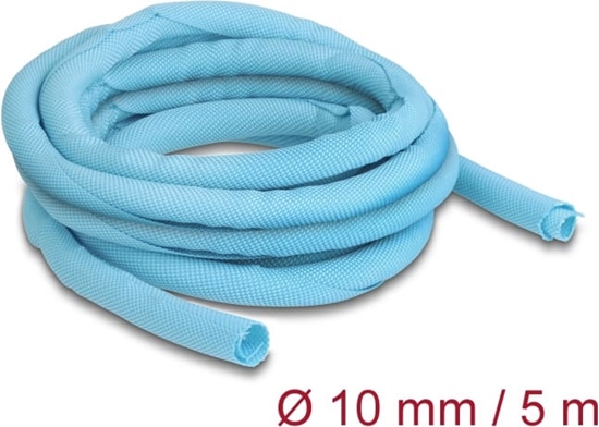 Изображение Delock Woven Sleeve self-closing heat-resistant 5 m x 10 mm blue