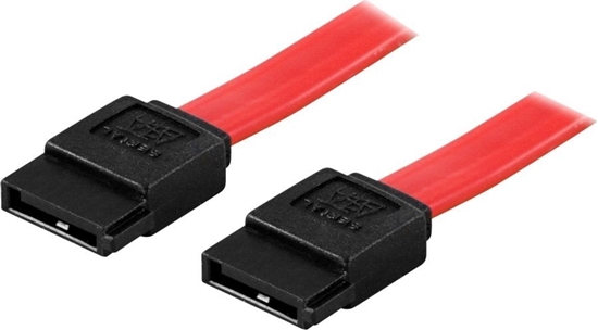 Picture of Deltaco SATA/SAS Cable, 0.3m, 0.3 m, SATA/SAS, SATA/SAS, Male/Male, Black, Red