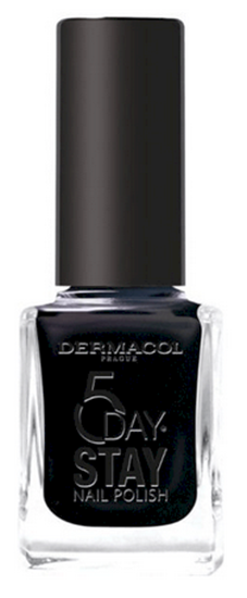 Изображение Dermacol 5 Day Stay 55 Black Onyx Nail Polish 11 ml