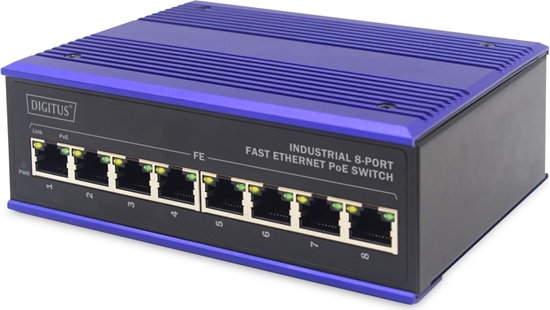 Picture of Digitus 8 Port Fast Ethernet Network PoE Switch,Industrial, Unmanaged