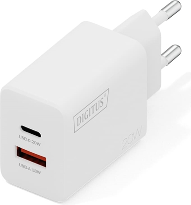 Изображение Digitus USB Charger 20W, 1x USB-C, 1x USB-A