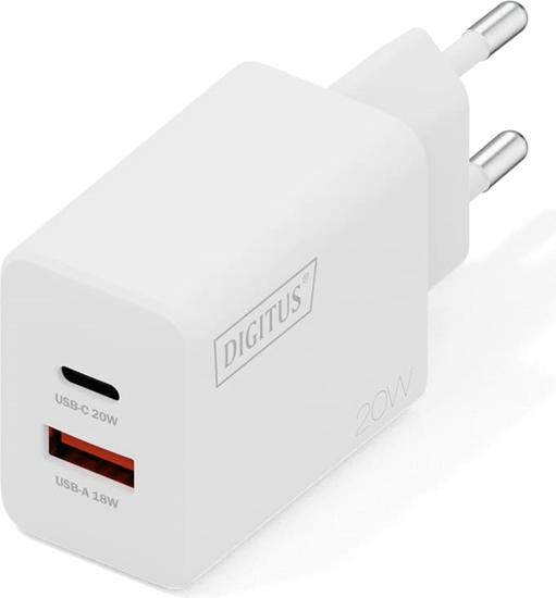 Picture of Digitus USB Charger 20W, 1x USB-C, 1x USB-A