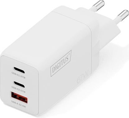 Изображение Digitus USB GaN Charger 67W, 2x USB-C, 1x USB-A