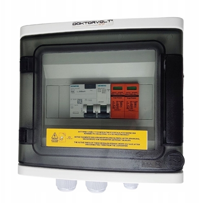 Изображение Doktorvolt Rozdzielnica PV Fotowoltaiczna Solarna AC SIEMENS 1F C20A 25A 300mA T1 T2 0720 DV-0720-FOT