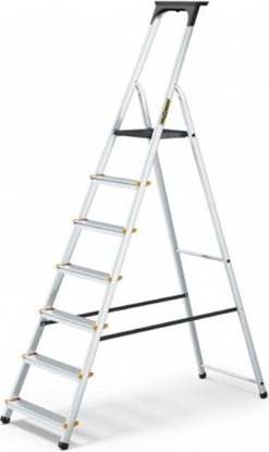 Picture of DRABEST Drabina aluminiowa, domowa z pók, 4 stopnie (wytrzymao: 125 kg)