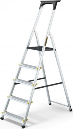 Attēls no DRABEST Drabina aluminiowa, domowa z pók, 5 stopnie (wytrzymao: 125 kg)