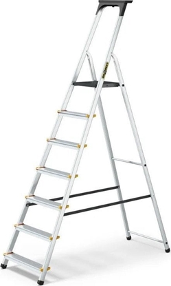 Attēls no DRABEST Drabina aluminiowa, domowa z pók, 7 stopni (wytrzymao: 125 kg)